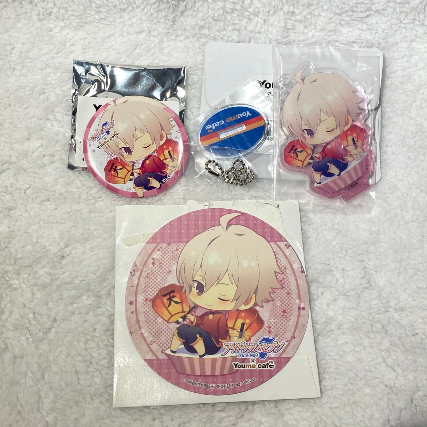 YOUME CAFE "IDOLiSH7" Kujo Tenn Stand Mascot Badge Coaster
